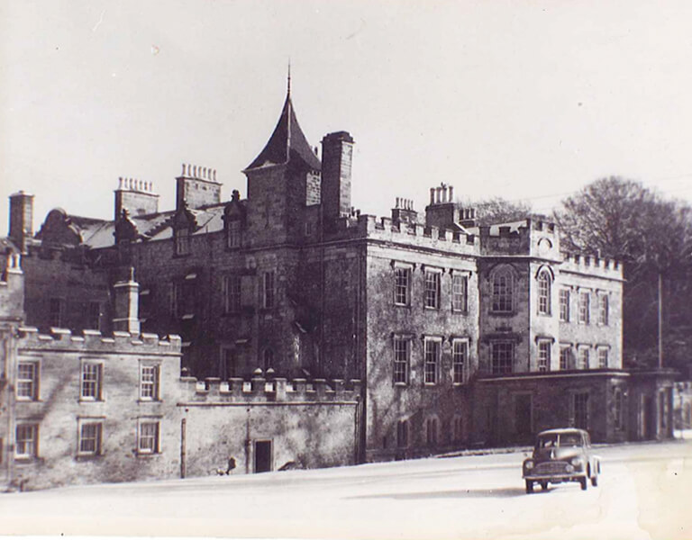 A vintage photograph of the historical Newbattle Abbey, founded as a Cistercian Monastery in 1140 a